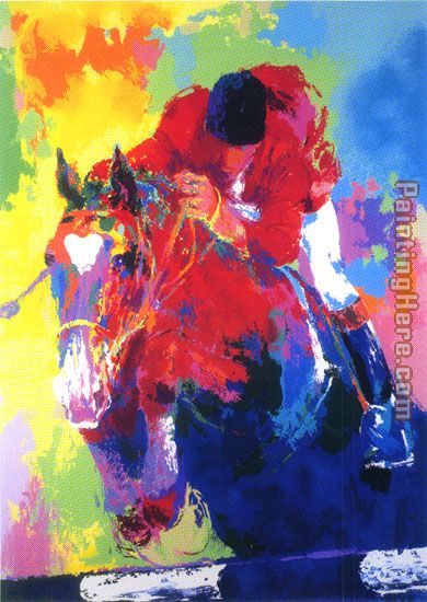 Olympic Jumper painting - Leroy Neiman Olympic Jumper art painting
